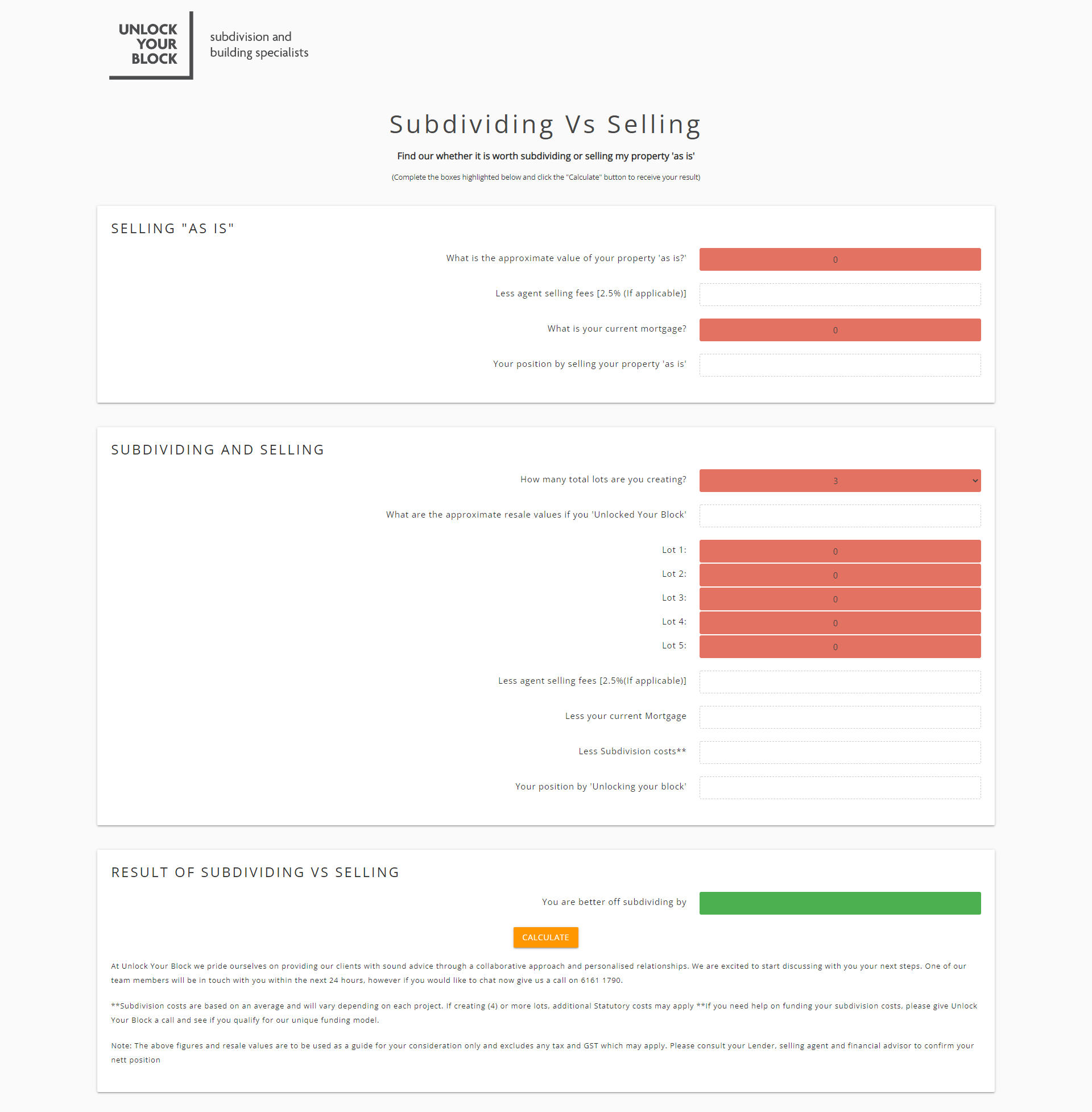 Entwickelter Unterteilen vs. Verkaufen Rechner