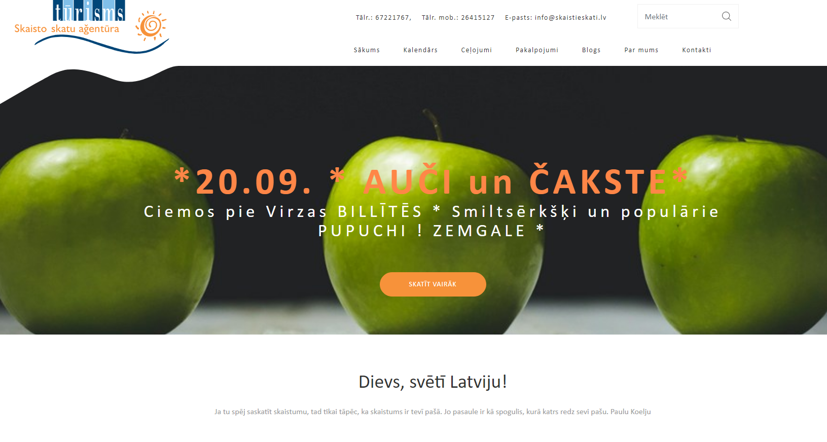 Screenshot der Startseite