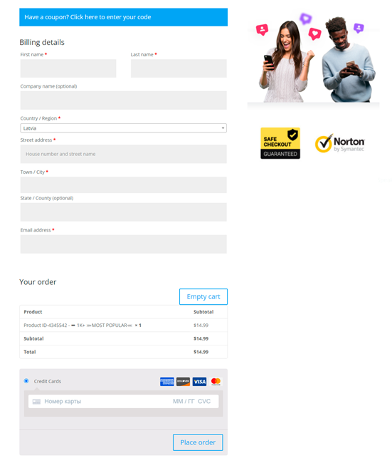 WooCommerce-Kassen-Seite